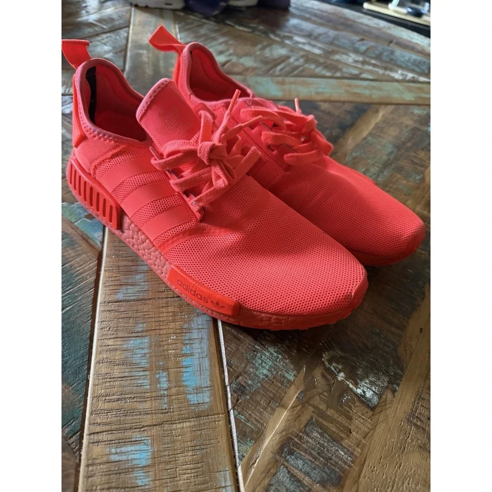 Men's Adidas NMD R1 Hot Orange Red Shoes Size 12.5
